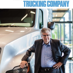 Oregon Business Cover June 2016 stands with big rig